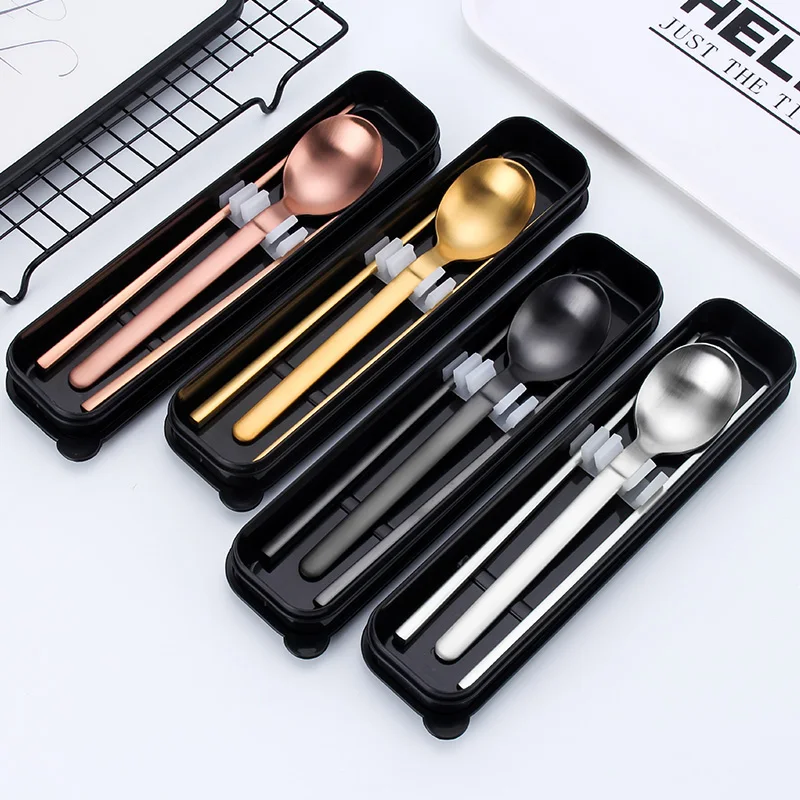 Высококачественные многоразовые ложки из нержавеющей стали палочки для еды