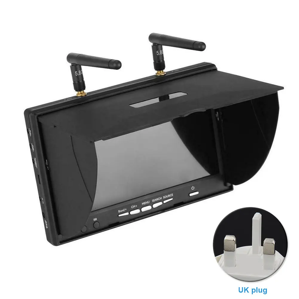 5,8G 40 канальный ЖК-экран DVR Reciever FPV монитор рукоятка 7 дюймов практичная легко наносится Беспроводная 800X480 для дрона квадрокоптера