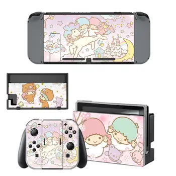 

Little Twin Stars Decal Vinyl Skin Protector Sticker for Nintendo Switch NS Console+Controller+Stand Holder Protective Skin
