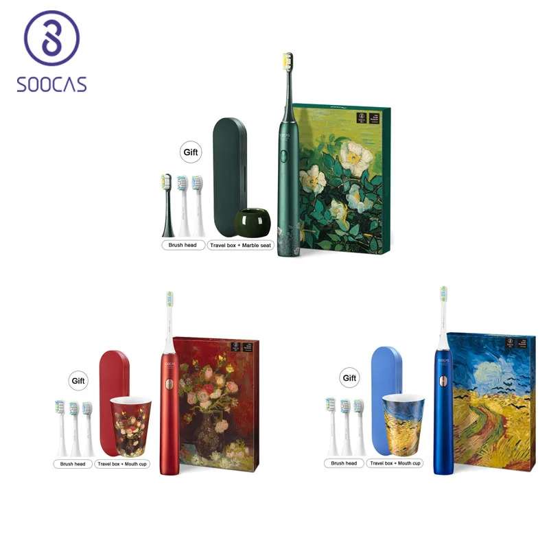 Электрическая зубная щетка SOOCAS X3U Van Gogh шарнирная модель Водонепроницаемая IPX7