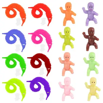 

Toyvian 100pcs Mini Plastic Babies Small Baby Dolls with 32pcs Magic Caterpillars Multicolor Baby Bath Favor Supplies for Baby