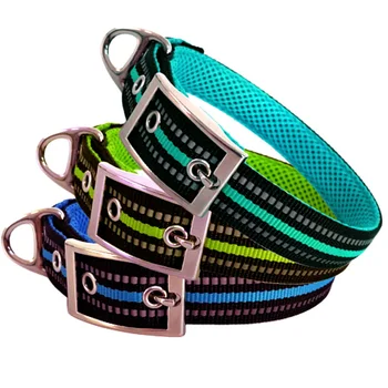 

Dog collars Pet Cat Creathable Mesh Fabric All seasons Dog Collar Puppy Adjustable Dog Neck Collars Reflective Strip Collars