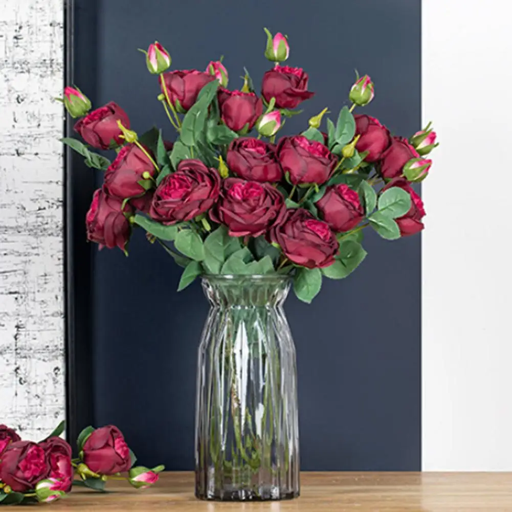 

1Pc Vivid Artificial Rose Flower Arrangement DIY Garden Party Restaurant Wedding Desk Ornament Home Decoration