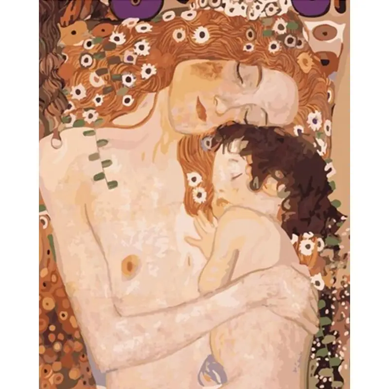

SELILALI Framed Oil Picture By Numbers Mother And Kids Figure Painting Diy Framed 40x50cm Canvas Coloring Home Wall Art Paint