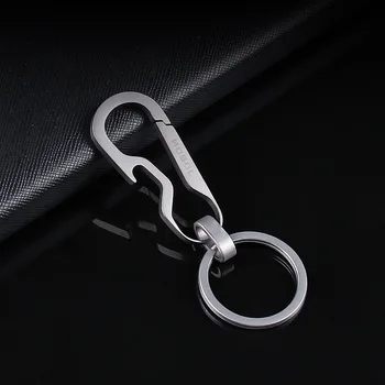 

Titanium Car KeyChain Super Lightweight Titanium EDC Tool Keychain Hanging Buckle Car Key Ring Holders Creativity Gift Wholesale