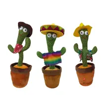 

LED Electric Doll Singing Music Dancing Shake Light Up Cactus Shape Plush Toy Dance Plant Learning Toy