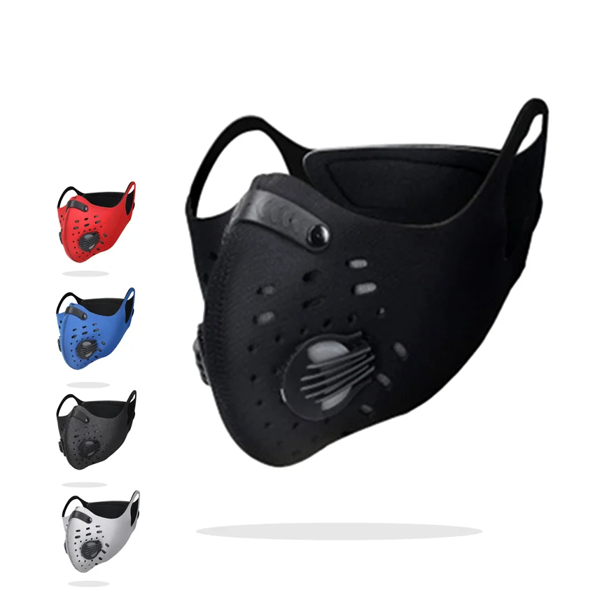 

Activated Carbon Dust-proof Cycling Face Mask Anti-Pollution Bicycle Bike Outdoor Air Cleaner Bike Earloop Masks Filter Valve