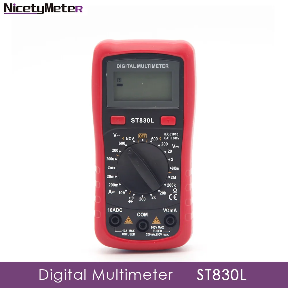 Nicetymeter ST830L Профессиональный мини размер ладони DIY цифровой мультиметр постоянного тока Измерение сопротивления мультиметр lo z temp