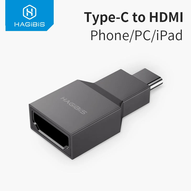 Hagibis USB C to HDMI-compatible Adapter Type C Male to HDMI female Converter 4K@30Hz HD for Macbook Samsung Galaxy S10 iPad Pro