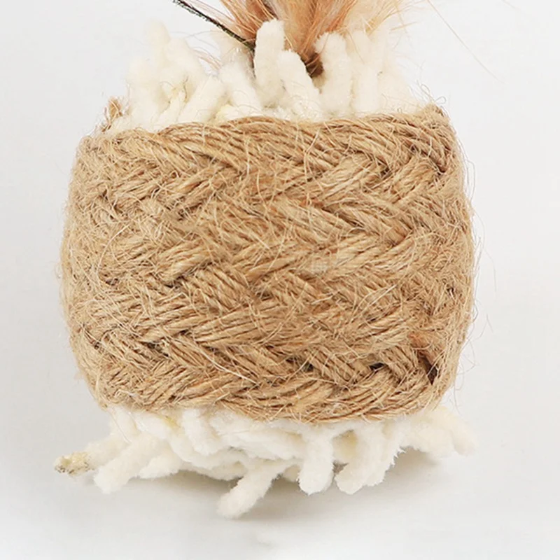1PC Cat Toy Fish Feather Toy Cat Teaser Toys Cat Interactive Scratch Post Toy Linen Cord Velour Teaser