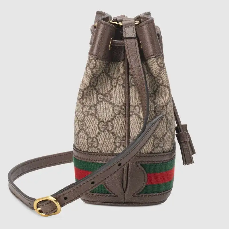 Сумка-мешок в стиле ретро Gucci Ophidia Mini GG, женская кожаная сумка, вместительная Повседневная сумка через плечо, женская сумка-мессенджер, 550620 96I3B 8745