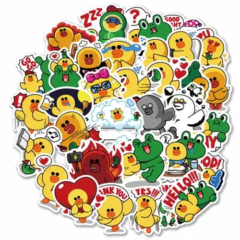 

40PCS Cartoon Sticker For Children DIY Scrapbook Album Kawaii Yellow Duck Decoration Papers Phone Stickers School Supply