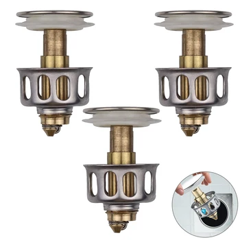 

1/3pcs Universal Wash Basin Bounce Drain Filter Sink Drain Cover For Kitchen Bathroom Strainer Sink Drain Stopper