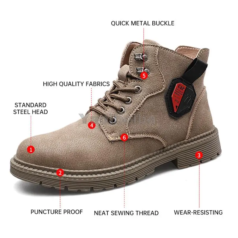 Work Boots Men Women Safety Shoes 