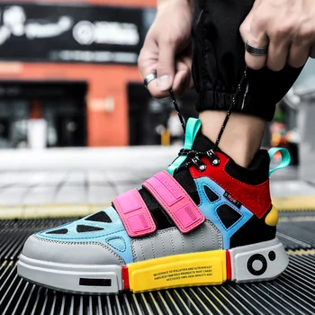 

Mens Trainers Chunky Sneakers Brand Shoes Men Sneakers Classic High Platform PU Leather Sneakers Men White Shoes Big Size 45 11