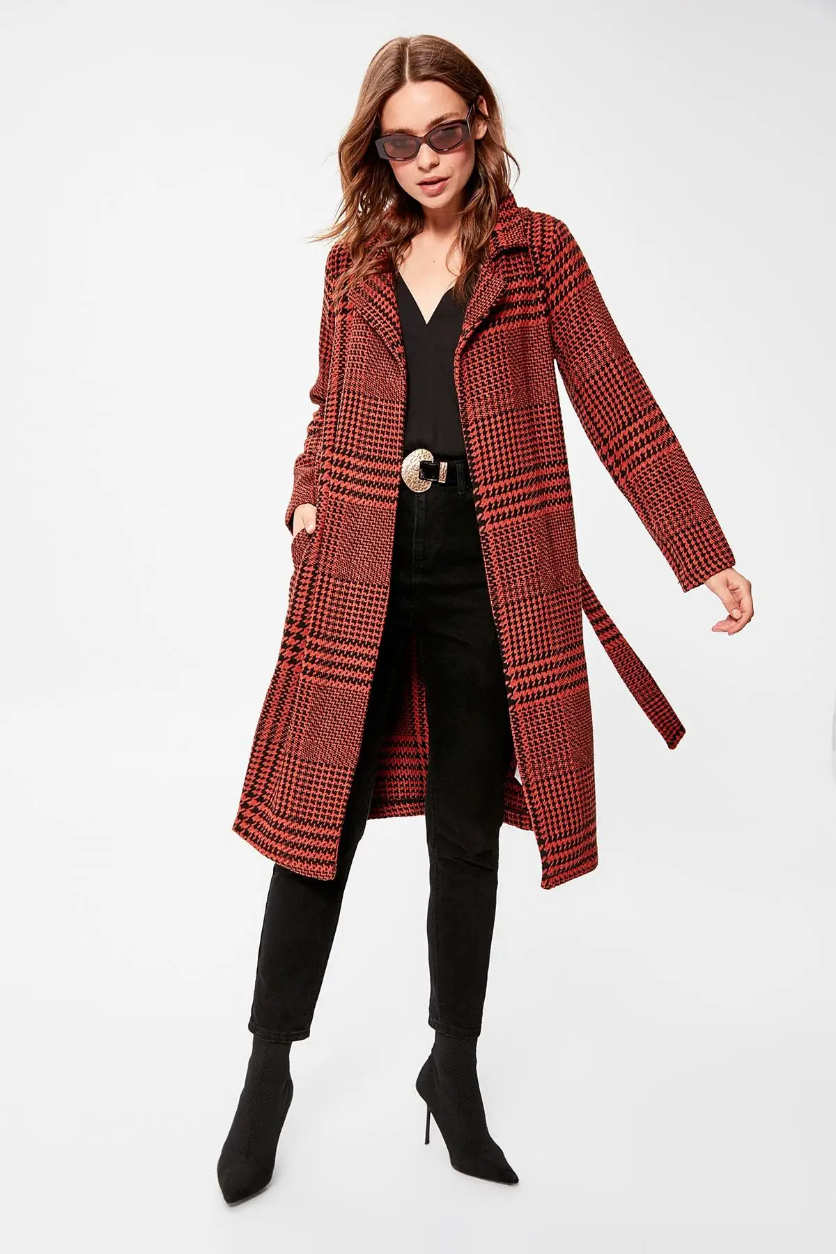 

Trendyol Cinnamon Arched Pattern Stamp Coat TWOAW20KB0133