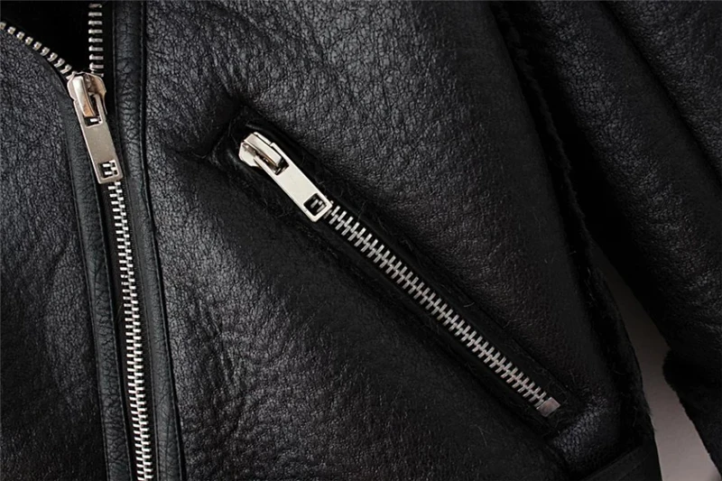 Куртка из искусственной кожи Женская Черная байкерская Байкерская мотоциклетная меховая кожаная куртка пушистое пальто пушистые куртки зимнее пальто женская верхняя одежда