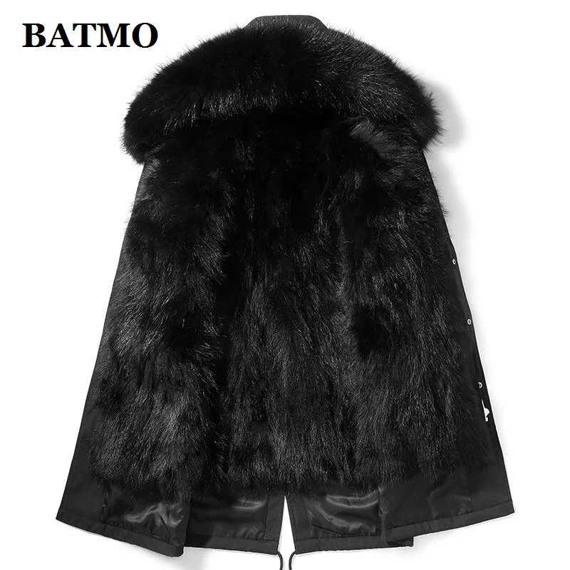 Batmo 2020 зимняя мужская куртка с капюшоном подкладкой из меха енота зимние теплые