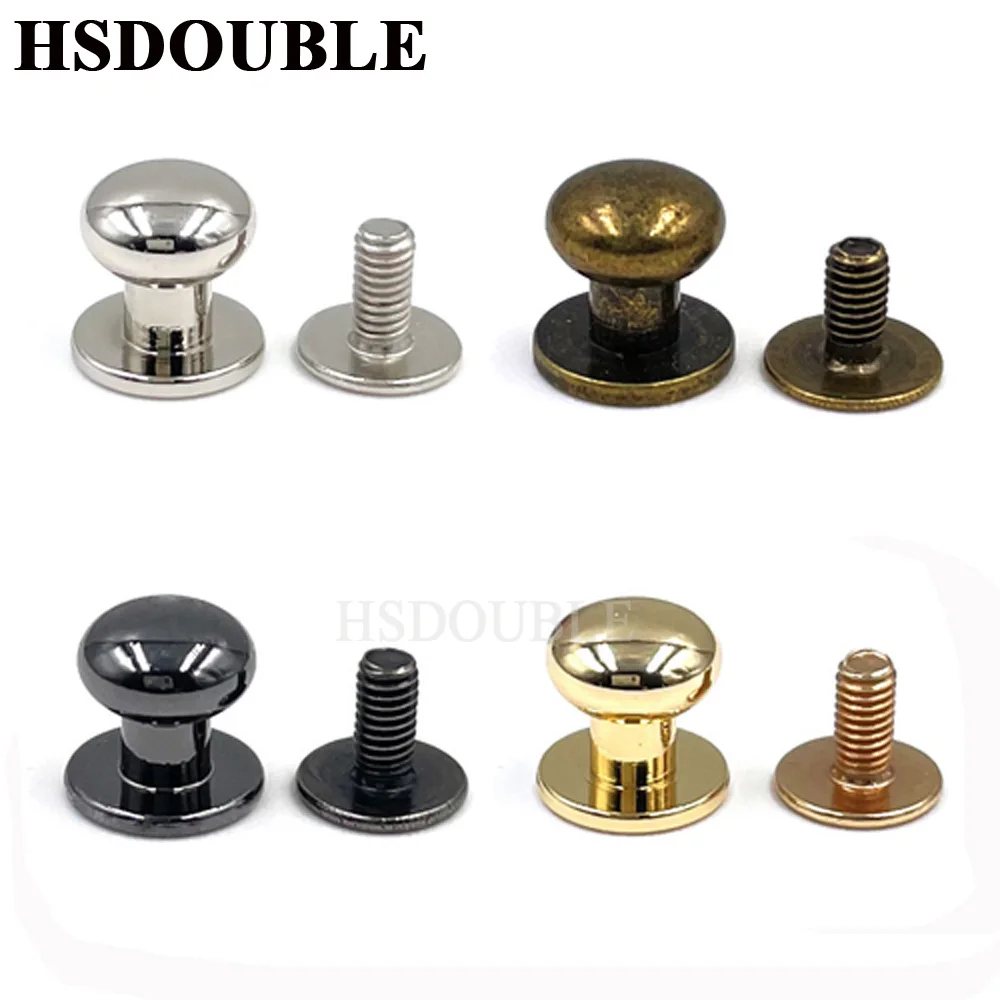 10Sets Metal Alloy Knob Screw Rivets Studs DIY Crafts Leather Belt