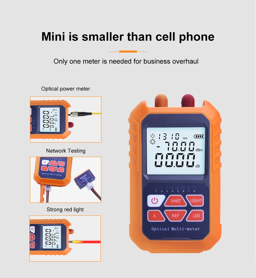 Ftth 3-в-1 ручной волоконно-оптическая Мощность метр-70 + 3 знака после дБм оптический лазерный источник визуальный Fau 5 мВт лазерная указка 5 км