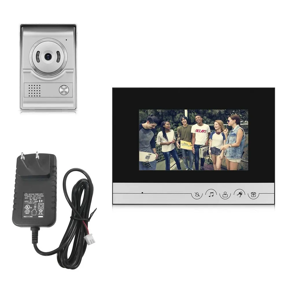 

XSL-V70R-L+ 15V Wired Visual Doorbell Video Intercom 7 Inch TFT-LCD Door Phone Infrared Night Vision Doorbell Home Security