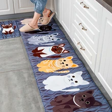 Kawaii bienvenue tapis de sol Animal chat imprimé salle de bain cuisine tapis paillasson chat tapis de sol pour salon tapis Tapete anti-dérapant(China)