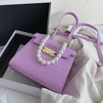 

Crocodile pattern Pearl Tote bag 2020 Fashion New High-quality PU Leather Women's Designer Handbag Travel Shoulder Messenger Bag