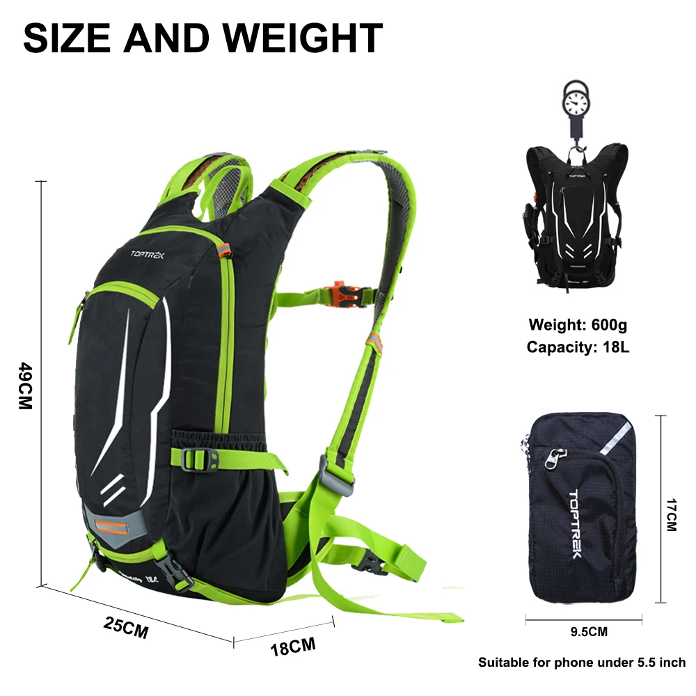 Toptrek Waterproof Cycling Backpack Rucksack 20L Outdoor