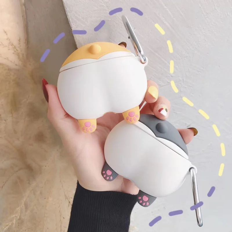 Чехол для AirPods с милым мультяшным медведем пандой кроликом из силикагеля, чехол для наушников s для Apple Airpods 2, Защитная крышка с кольцом на палец