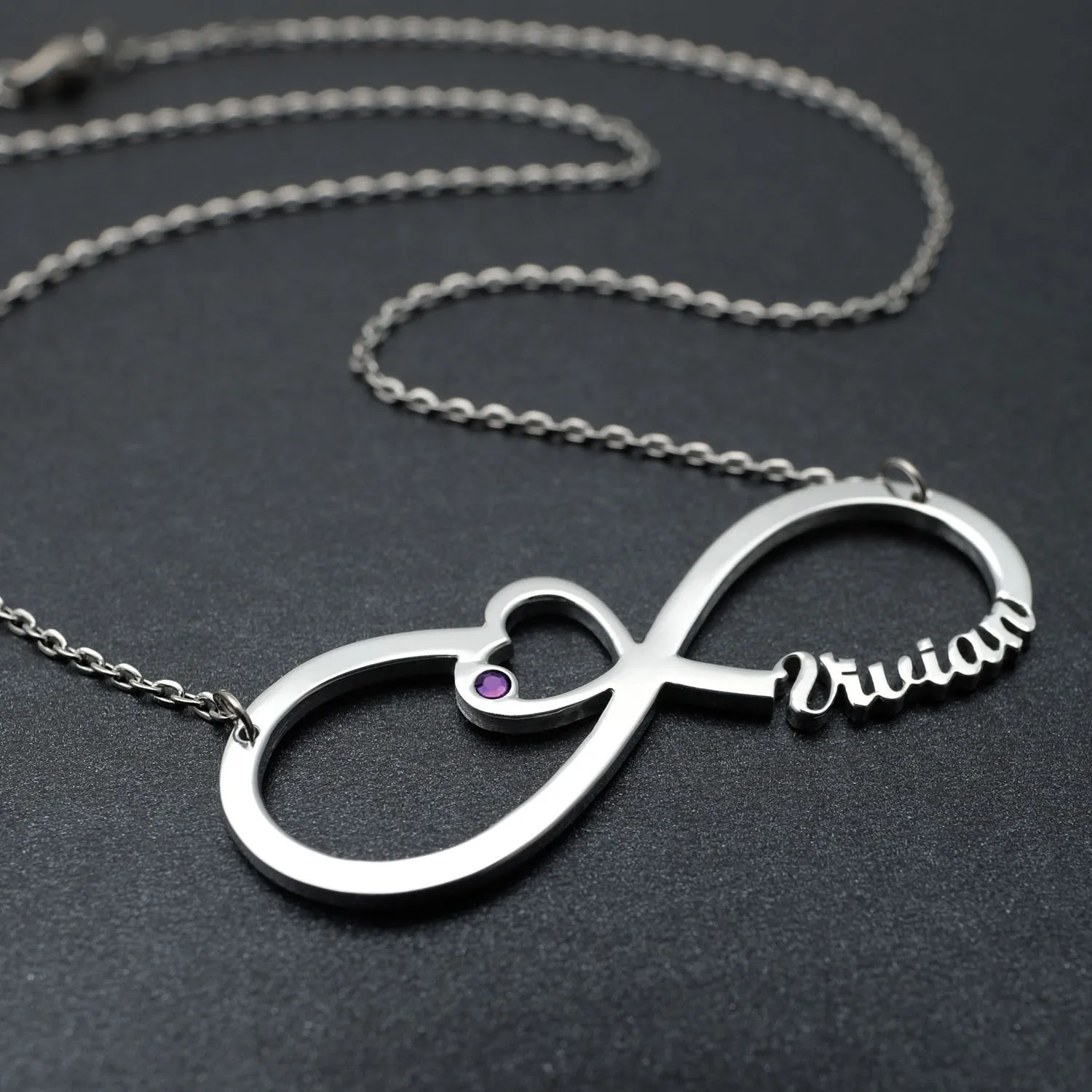 

Custom Infinity Necklace Personalized Infinity Pendant Custom Birthstone Necklace Birthday Gift for Her Girlfriend Wife Gift