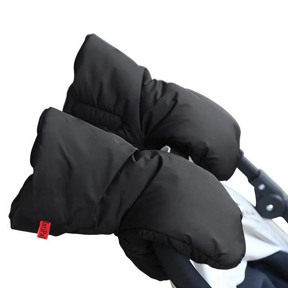 

Winter Warm Muff Stroller Gloves Anti-Freeze Extra Thick Waterproof Fabric Stroller Hand Muff - Black