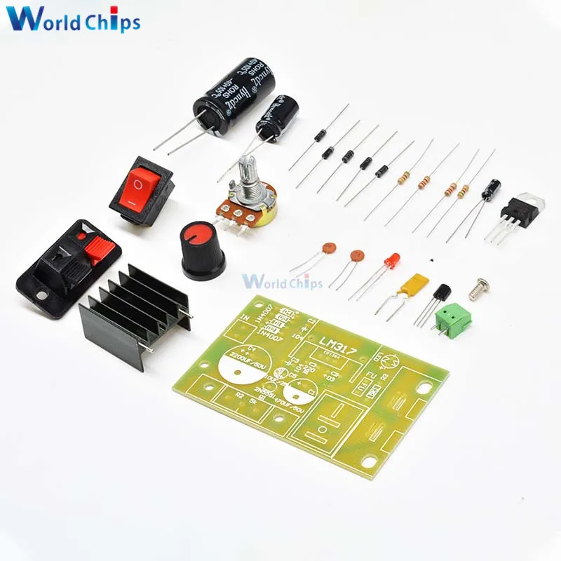 LM317 DIY Набор понижающий модуль питания регулируемый регулятор напряжения