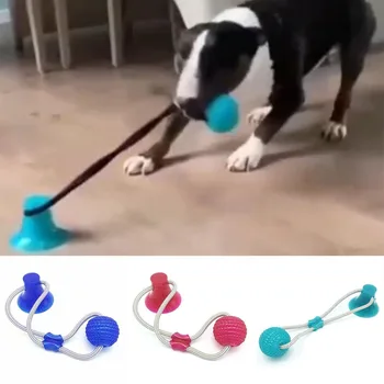 

Pet Toys with Suction Cup Dog Push Toy with Ball Pet Tooth Cleaning Chewing Rubber Dog Toys for Small Dogs Rubber Dog Toy