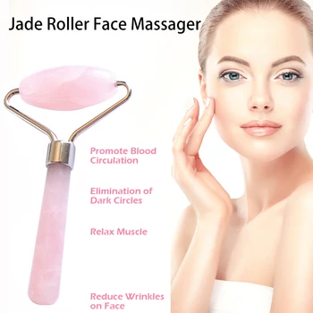 

Jade Roller Face Massager Relaxation Weight Loss 100% Natural Rose Quartz Massage Natural Rose Quartz Beauty Skin Girl Gift