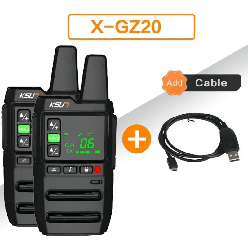 KSUN TFSI Walkie Talkie 2 Pcs included Wireless Set Ham Amateur Radio Receiver Station Walkie Talkie Mini Pmr Two-way Radio GZ20 new2022 ml1 tlkr t92 h2o pmr446 2 way walkie talkie waterproof radio twin pack