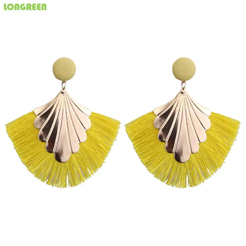 

Creative Fashion Tassel Earrings Trendy Jewelry Factory Direct Boho Pink Earring For Women Boucle Doreille Femme kolczyki dlugie