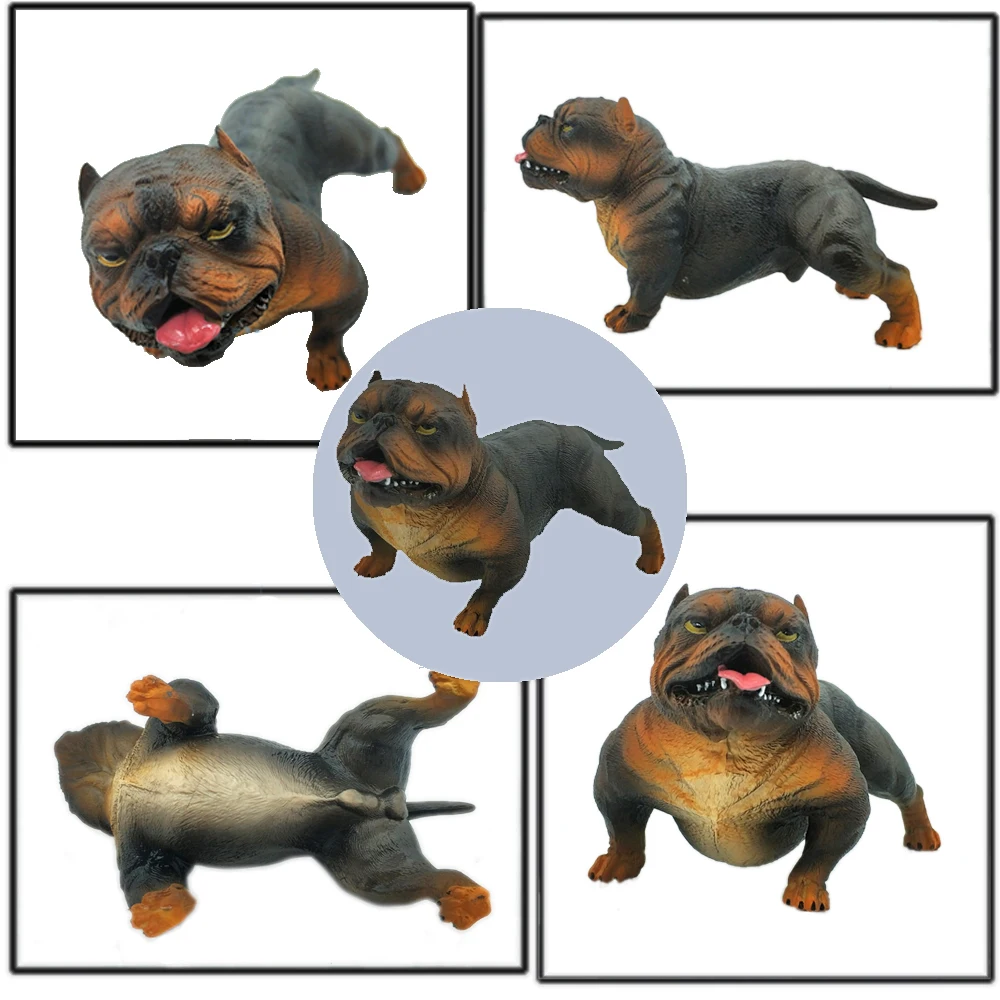 Children's Toys American Bully Pitbull Dog Animal Figurine Memorial Car