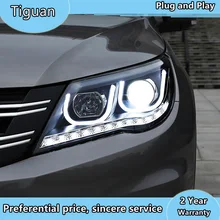 Автомобильный Стайлинг для VW 2010-2013 Tiguan фары новые Tiguan светодиодный фары DRL линзы двойной луч H7 HID ксеноновые автомобильные аксессуары