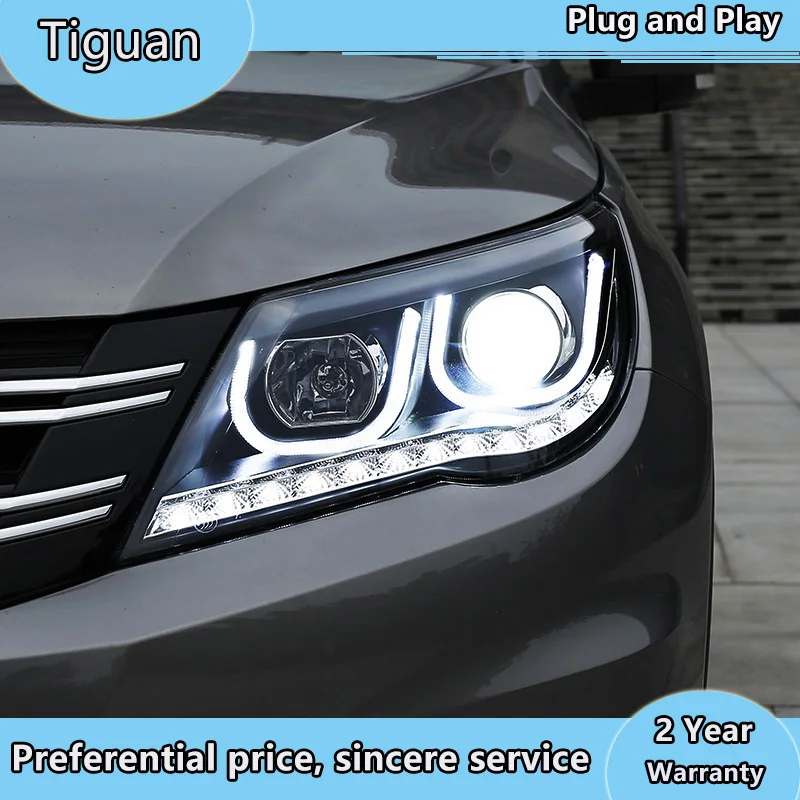 Автомобильный Стайлинг для VW 2010-2013 Tiguan фары Новый светодиодный ная фара DRL линза