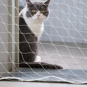 

Nylon Stairs Rail Guard Protective Net Mesh Banister Railing Balcony Guard Safety Net for Pets Cats Kittens - 4m x 3m (White)