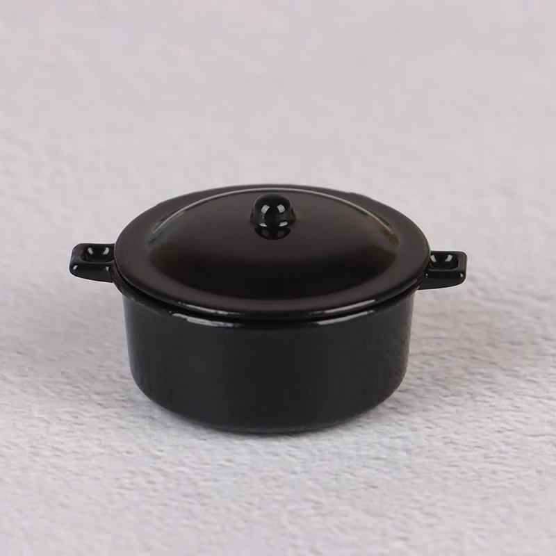 1pc Mini Pot Boiler Pan with Lid Kettle Doll house Accessories Dollhouse Miniature Kitchen Utensil Cooking Ware Play Kitchen Toy 9