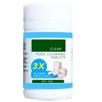 

100pcs Slowly release chlorine tablet pool cleaner, algae scavenger and clarifier effervescent tablets in the pool cleaning home