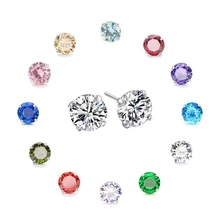 Cor dos doces cz 4 dente tragus cartilagem 925 prata esterlina orelha brincos de zircão cristal piercing jóias ouro claro boucle