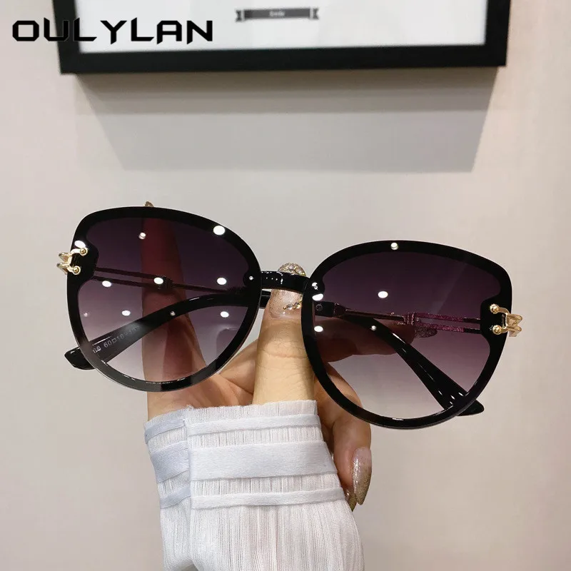 Солнечные очки Oulylan в металлической оправе для мужчин и женщин модные