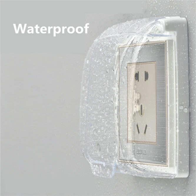 

100pcs High-quality Universal Waterproof 86 Type Wall Socket Plate Panel Switch Box Cover Protector home outdoor