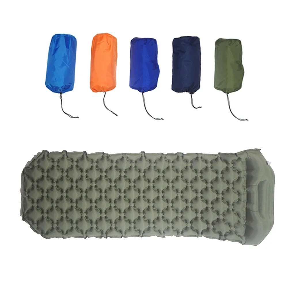 

Outdoor Inflatable Cushion Sleeping Bag Mat Fast Filling Air Moistureproof Camping Mat With Pillow Sleeping Pad