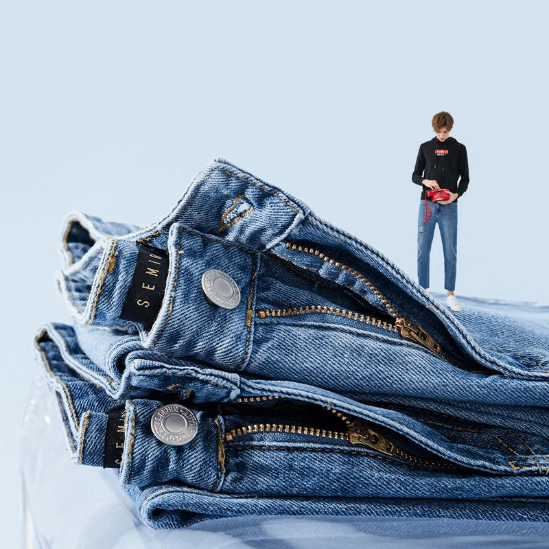 SEMIR мужские укороченные джинсы из 100% хлопка с потертостями зауженные потертого