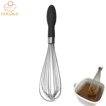 

Metal Egg/Wire Whisk For Kitchen French Balloon/Flat Whisk Cooking Stainless Steel Hand Egg Beater For Beating Pastry Tools 741