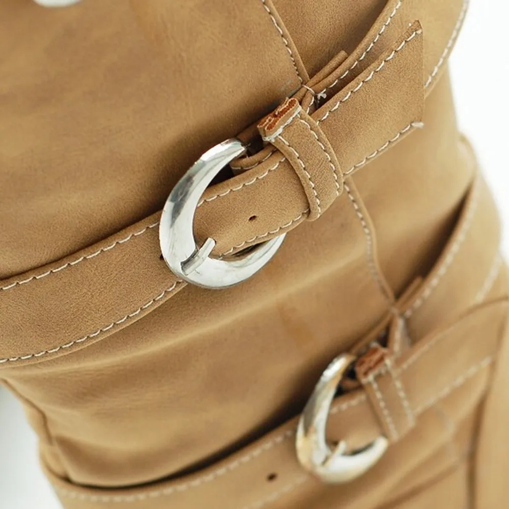 BONJEAN/ г. Женские ботинки Модные полусапоги с круглым носком Теплые зимние женские ботинки женские нескользящие ботинки до середины икры
