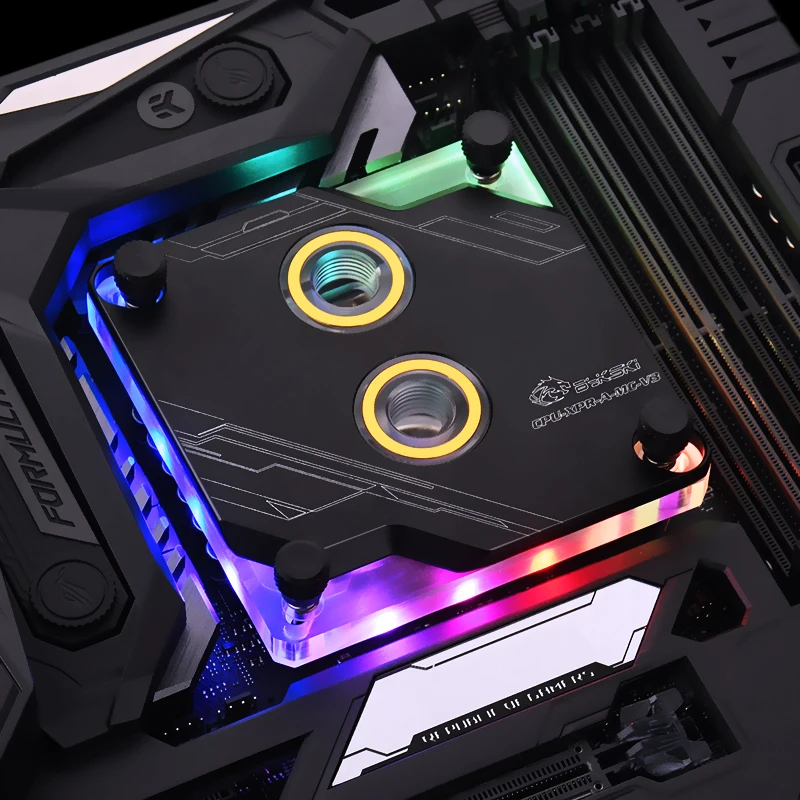 Bykski cpu водоблок cpu-XPR-A-MC-V3 для INTEL LGA1150 1151 1155 1156 2011X99 черный серебристый RGB поддержка GND водяное охлаждение